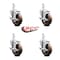 Service Caster 4 Inch High Temp Glass Filled Nylon 7/8 Inch Square Stem Caster Set with Brake SCC-SQ20S414-GFNSHT-TLB-78-4 - alternate 2